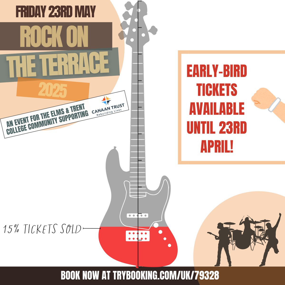 🪇Wow what a fantastic first weekend of ticket sales for Rock on the Terrace 2025! A big Thank You to everyone that's got theirs already. 
🎫Discounted early-bird tickets available now trybooking.com/uk/79328 with a family of four saving £10