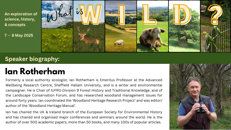 We are very pleased to have Professor Ian Rotherham speaking at our What is Wild? conference this May.

Visit our website to find out more and book your place:
ukeconet.org/what-is-wild.h…

#rewilding #rewildingbritain #WildlifeConservation #wildlife #urbanwildlife #anthropocene