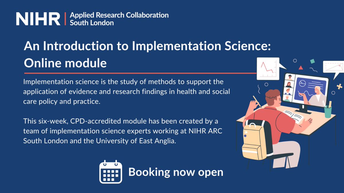 Deadline extended for the our introduction to implementation science online module (deadline 14 March) #impsci Book your place👇
arc-sl.nihr.ac.uk/imp-sci-module