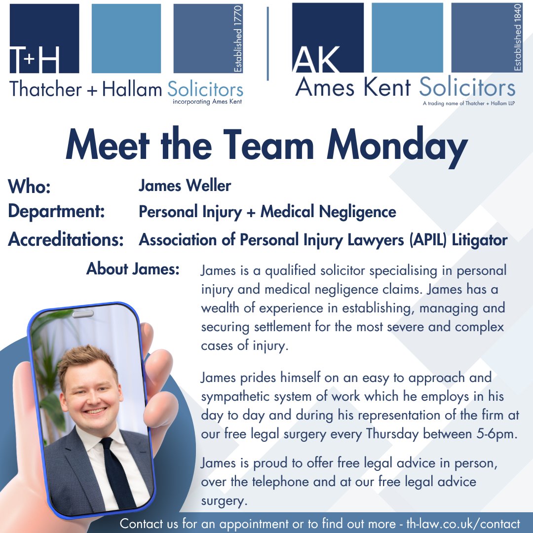 This week on #meettheteammonday is James Weller of our Personal Injury + Medical Negligence Department #meettheteam #aboutus #ourteam #personalinjury