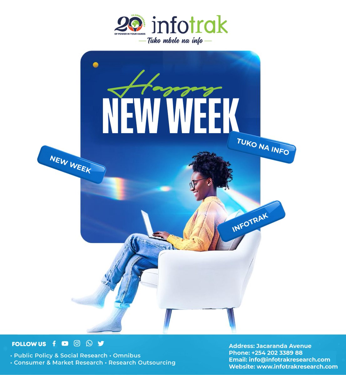 Infotrak Research (@infotrakn) on Twitter photo Happy New Week!
A fresh new week brings fresh opportunities! 🌟 At <a href="/InfotrakN/">Infotrak Research</a> , we are committed to keeping you ahead with data-driven insights that empower decision-making in public policy, social research, consumer trends, and market dynamics.
#HappyNewWeek #infotrakresearch Happy New Week!
A fresh new week brings fresh opportunities! 🌟 At <a href="/InfotrakN/">Infotrak Research</a> , we are committed to keeping you ahead with data-driven insights that empower decision-making in public policy, social research, consumer trends, and market dynamics.
#HappyNewWeek #infotrakresearch