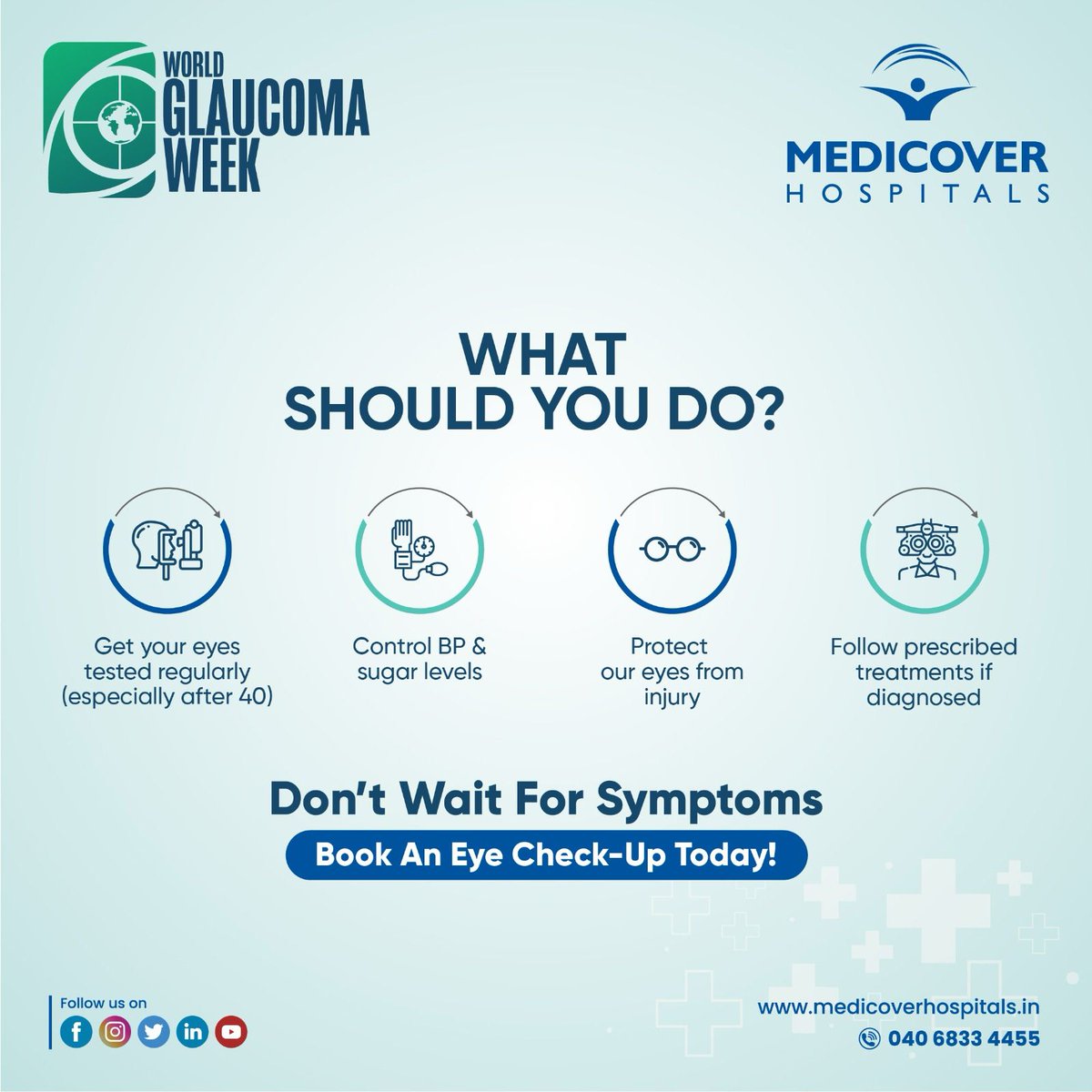 Glaucoma is a leading cause of irreversible blindness, often progressing without warning signs. Glaucoma Week is a global effort to raise awareness about this silent threat and emphasize the importance of regular eye check-ups.