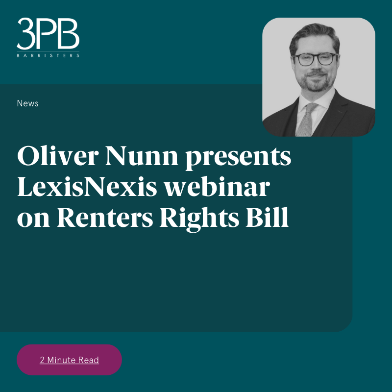 3PB (@3pbchambers) on Twitter photo Oliver Nunn, specialist property and housing law barrister at 3PB, has presented a webinar for LexisNexis University on the Renters Rights Bill that will be coming into force later this year.
To learn more, please click here: 3pb.co.uk/oliver-nunn-prā¦
<a href="/LexisNexisUK/">LexisNexisUK</a> #rentersrights Oliver Nunn, specialist property and housing law barrister at 3PB, has presented a webinar for LexisNexis University on the Renters Rights Bill that will be coming into force later this year.
To learn more, please click here: 3pb.co.uk/oliver-nunn-prā¦
<a href="/LexisNexisUK/">LexisNexisUK</a> #rentersrights