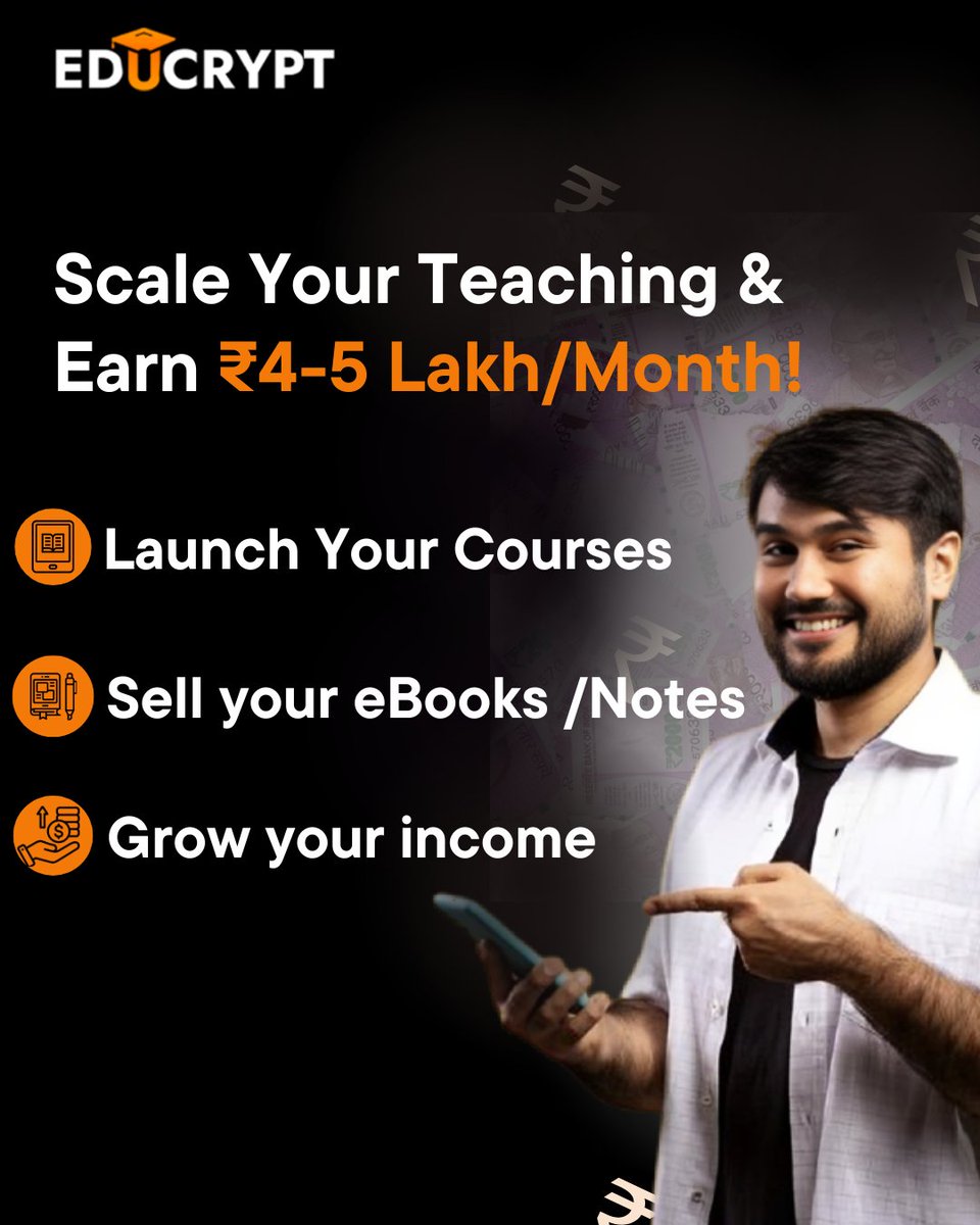 educrypt_ai's tweet image. With EduCrypt, turn your expertise into a thriving online business! Launch your courses, track real-time progress, and unlock new income opportunities—all on your own terms. 

#educrypt #edtech #launchyourcourse #sellebooks #growincome #educryptapp #earn #edtechplatform