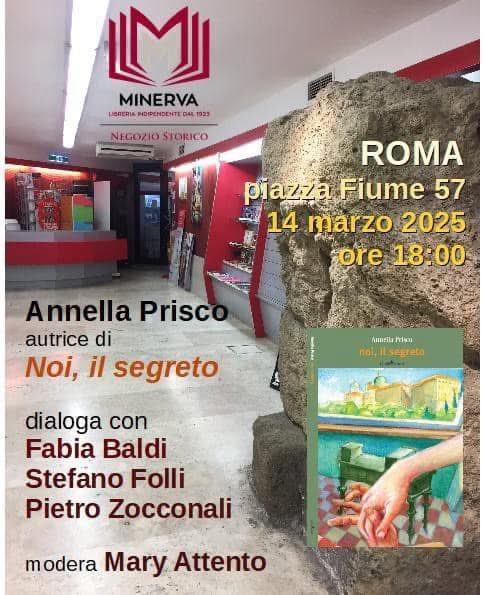 Venerdì a Roma #LibreriaMinerva piazz Fiume si presenta “Noi, il segreto” <a href="/guidaeditore/">Guida Editori</a> con relatori d’eccellenza! Un grazie particolare a <a href="/MaryAttento/">Mary Attento</a> per la cura e la professionalità con cui segue le mie tappe e che anche in quest’occasione ha dimostrato le sue speciali qualità