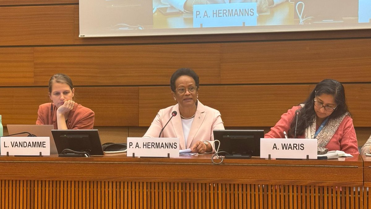 <a href="/AttiyaWaris/">Attiya Waris</a> <a href="/ciel_tweets/">Center for International Environmental Law</a> <a href="/bahamas_geneva/">Permanent Mission of The Bahamas to UN in Geneva</a> <a href="/lienvandamme/">Lien Vandamme</a> <a href="/AlenaDouhan/">Alena Douhan</a> <a href="/South_Centre/">South Centre</a> "Climate finance is too often framed as generosity, rather than obligations."

From #SIDs and #Bahamas perspective, H.E. Amb. Patricia Ann Hermanns highlights that addressing climate debt and finance from #humanrights perspective is fundamental to enjoyment of #humanrights.