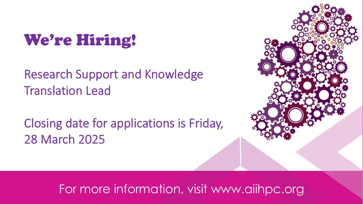 AIIHPC is hiring! We have an exciting opportunity for a Research Support and Knowledge Translation Lead to join our team. For further information and how to apply, visit: aiihpc.org/about/vacancy/