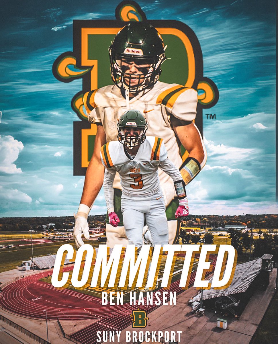 Ben Hansen (@benhans06) on Twitter photo Next 4🔰#AGTG
I am blessed to announce my commitment to play and continue my education <a href="/BPort_Football/">Brockport Football</a>. I’d like to thank my coaches, family, and teammates who have always been there for me. Can’t wait to be apart of the family <a href="/coachmangone/">Jason Mangone</a>
+special thanks to <a href="/LudersRon/">Ron Luders</a> for the Next 4🔰#AGTG
I am blessed to announce my commitment to play and continue my education <a href="/BPort_Football/">Brockport Football</a>. I’d like to thank my coaches, family, and teammates who have always been there for me. Can’t wait to be apart of the family <a href="/coachmangone/">Jason Mangone</a>
+special thanks to <a href="/LudersRon/">Ron Luders</a> for the