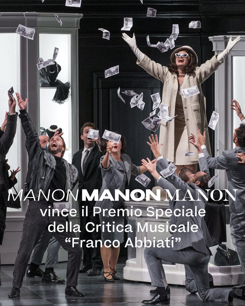 Il Teatro Regio celebra un importante riconoscimento: la trilogia Manon Manon Manon ha ricevuto il Premio Speciale della 44ª Edizione del Premio della Critica Musicale "Franco Abbiati".

#teatroregiotorino #premioabbiati #manonmanonmanon #torino #opera