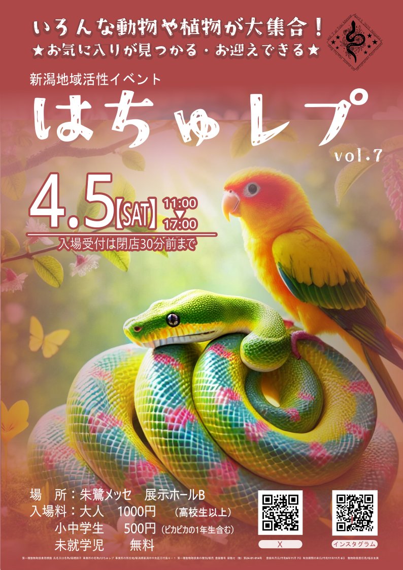 こんばんわ、れぷわんです‼

本日はBe☆Sta様のご紹介‼

新潟と言えば忘れてはいけないのが昆虫です♪

Be☆Sta様ではヘラクレスをはじめ、ヒラタ等のクワガタまで幅広くブリードしてラインナップ‼

是非ブースにお越しください✨

拡散のご協力、よろしくお願いします。

#はちゅレプ