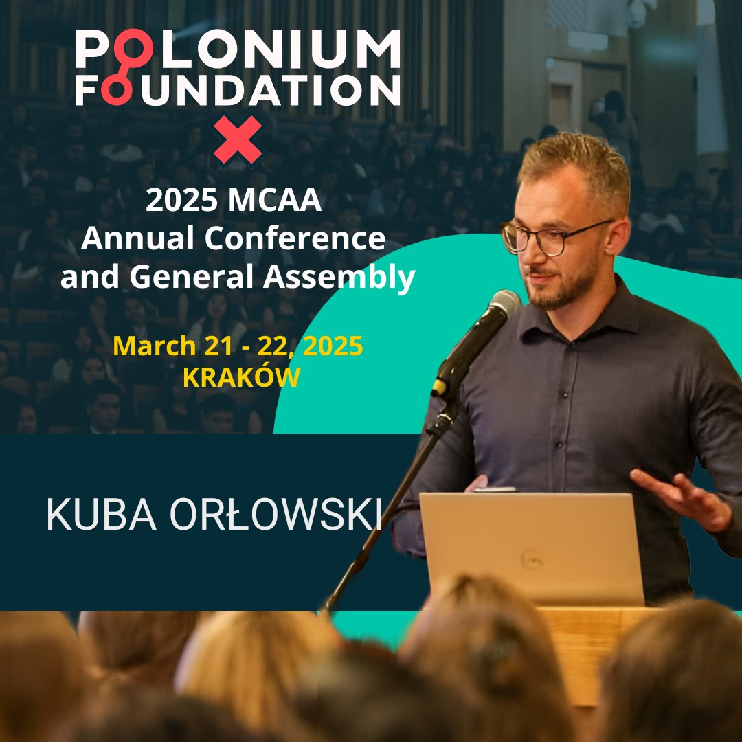 On March 22nd <a href="/orlowski_j/">Kuba Orłowski</a> will represent the Polonium Foundation at the MCAA Annual Conference!
Kuba will be part of a discussion panel "Expat communities: science policy and international mobility"
Registration ends today, so don't wait!
Find out more: mariecuriealumni.eu/conference-2025
