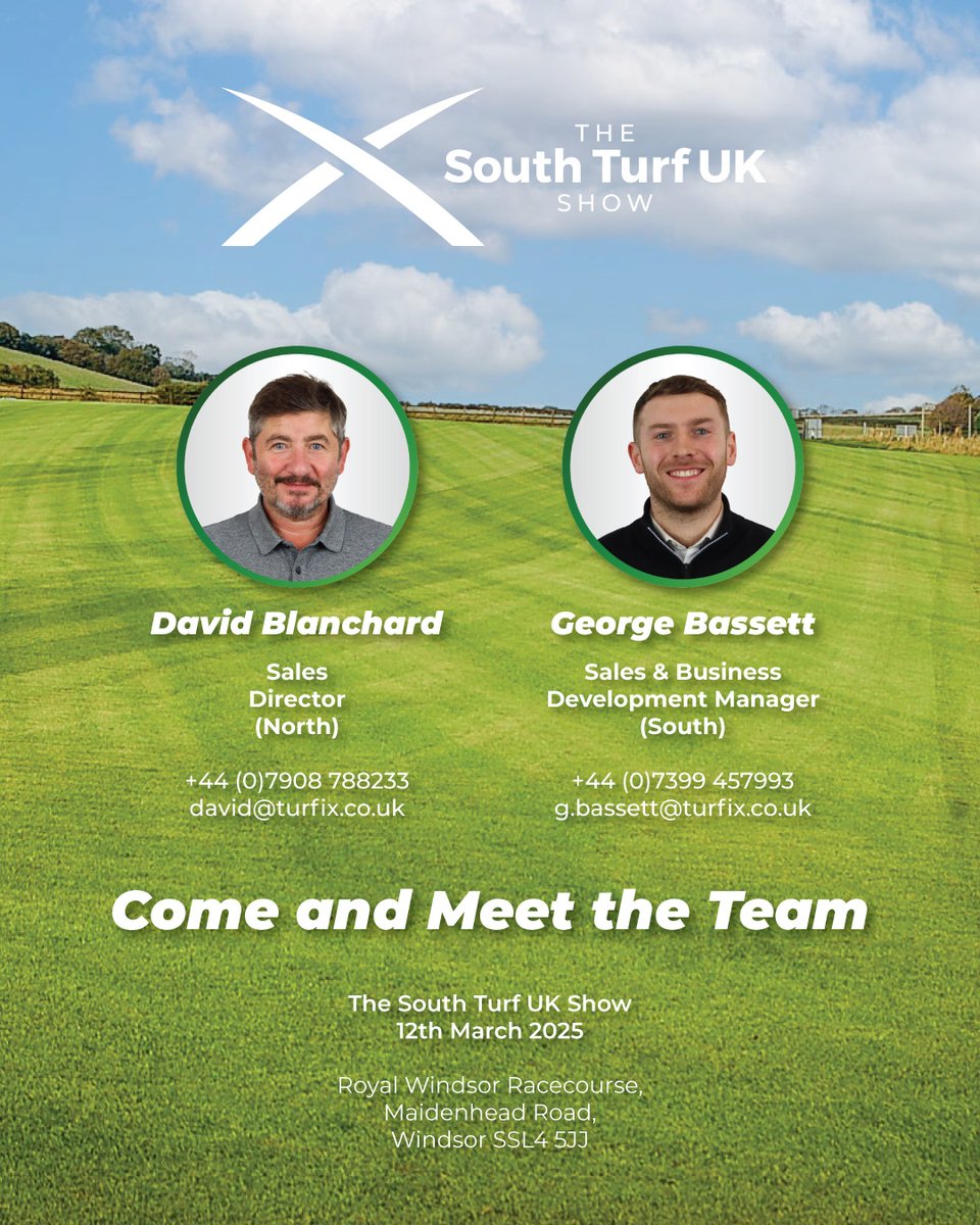 Turfix (@turfixsolutions) on Twitter photo See you at <a href="/SouthTurfUK/">SouthTurfUK</a> π
<a href="/Dave_Turfix/">David Blanchard</a> and <a href="/George_Turfix/">George Bassett</a> will be at Royal Windsor Racecourse on Wednesday, so be sure to come and say hello if you want to know more about <a href="/TurfixSolutions/">Turfix</a>' diverse #sportsturf product portfolio π¬π§β½π₯
π southturfuk.com
#SouthTurfUK See you at <a href="/SouthTurfUK/">SouthTurfUK</a> π
<a href="/Dave_Turfix/">David Blanchard</a> and <a href="/George_Turfix/">George Bassett</a> will be at Royal Windsor Racecourse on Wednesday, so be sure to come and say hello if you want to know more about <a href="/TurfixSolutions/">Turfix</a>' diverse #sportsturf product portfolio π¬π§β½π₯
π southturfuk.com
#SouthTurfUK
