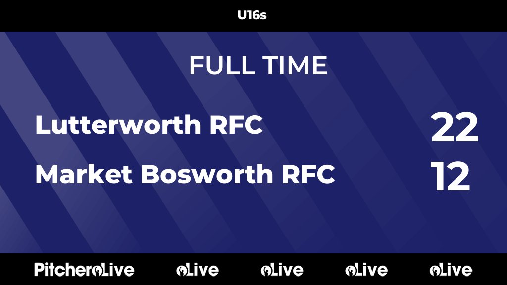 FULL TIME: Lutterworth RFC 22 - 12 Market Bosworth RFC
#LUTMAR #Pitchero
pitchero.com/clubs/lutterwo…