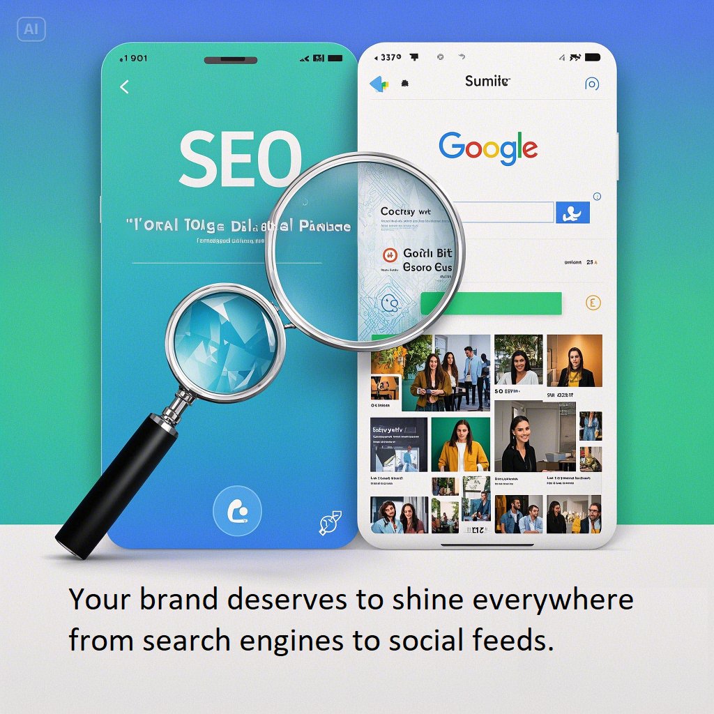 Your brand deserves to shine everywhere—from search engines to social feeds. 🌟 We’re here to make sure you’re not just seen, but unforgettable. 🎯 Let’s create something amazing together! 💻✨ #SEO #SocialMediaMarketing #BrandGrowth #DigitalMarketing