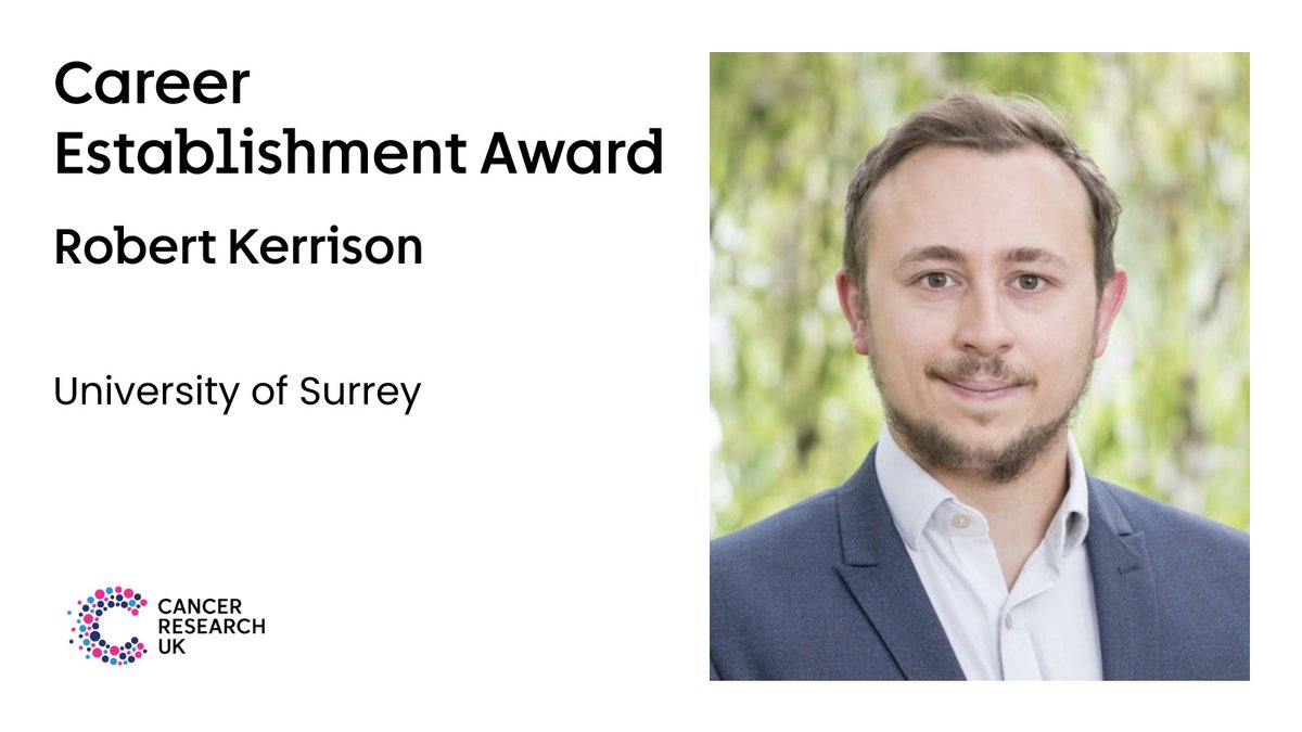 Science and Innovation at Cancer Research UK (@crukresearch) on Twitter photo Robert Kerrison received a Career Establishment Award from our Research Careers Committee to identify socio-demographic features resulting in health inequalities and provide recommendations to inform future intervention strategies.
#CRUKFunded | <a href="/RobertSKerrison/">Dr Robert Kerrison</a> | <a href="/UniOfSurrey/">University of Surrey</a> Robert Kerrison received a Career Establishment Award from our Research Careers Committee to identify socio-demographic features resulting in health inequalities and provide recommendations to inform future intervention strategies.
#CRUKFunded | <a href="/RobertSKerrison/">Dr Robert Kerrison</a> | <a href="/UniOfSurrey/">University of Surrey</a>