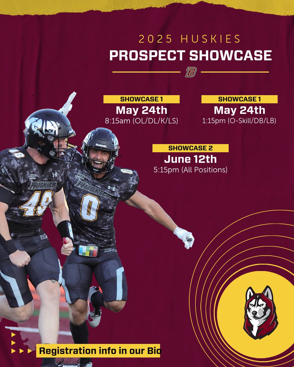 Register for our Husky Showcases today! 

#GoHuskies 

bloomsburgfootballcamps.totalcamps.com/About%20Us