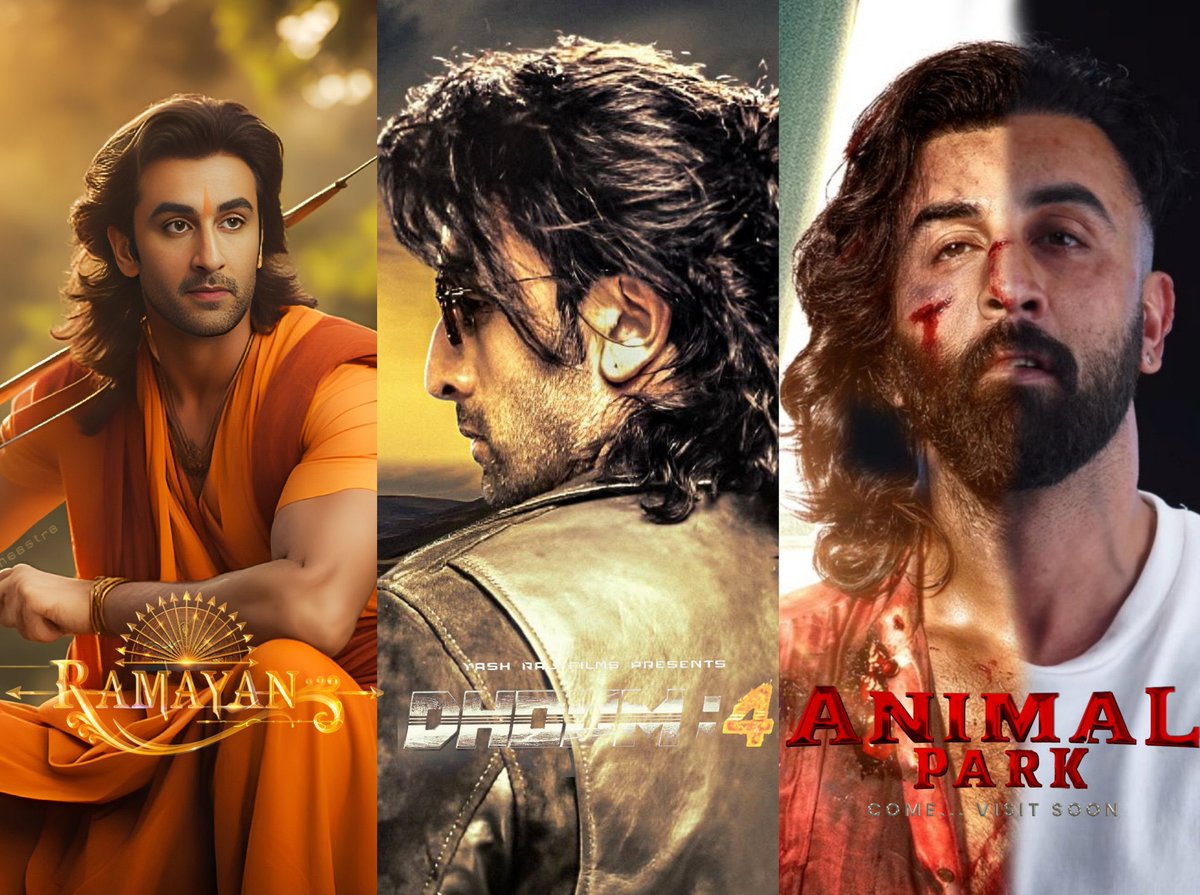 Its_CineHub's tweet image. The Potential of these THREE FILMS:-

1. #Ramayana ~ 850-900cr net 

2. #Dhoom4 ~ 1000cr net

3. #Animal ~ 1000cr net+

Easily, #RanbirKapoor is going to be INVINCIBLE from 2025-2030🔥💯