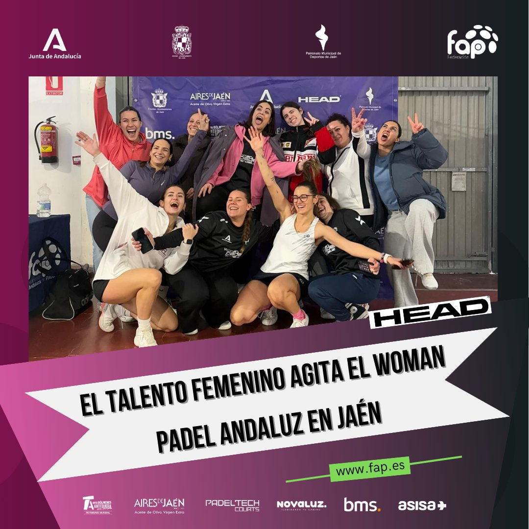faponline's tweet photo. 📝El talento femenino agita el Woman Padel Andaluz de la #FAP en #Jaen
🔍Puedes leerlo aquí: https://t.co/0ee6D8RQO5
#padel #MujerFAP https://t.co/ZkzoASorMj