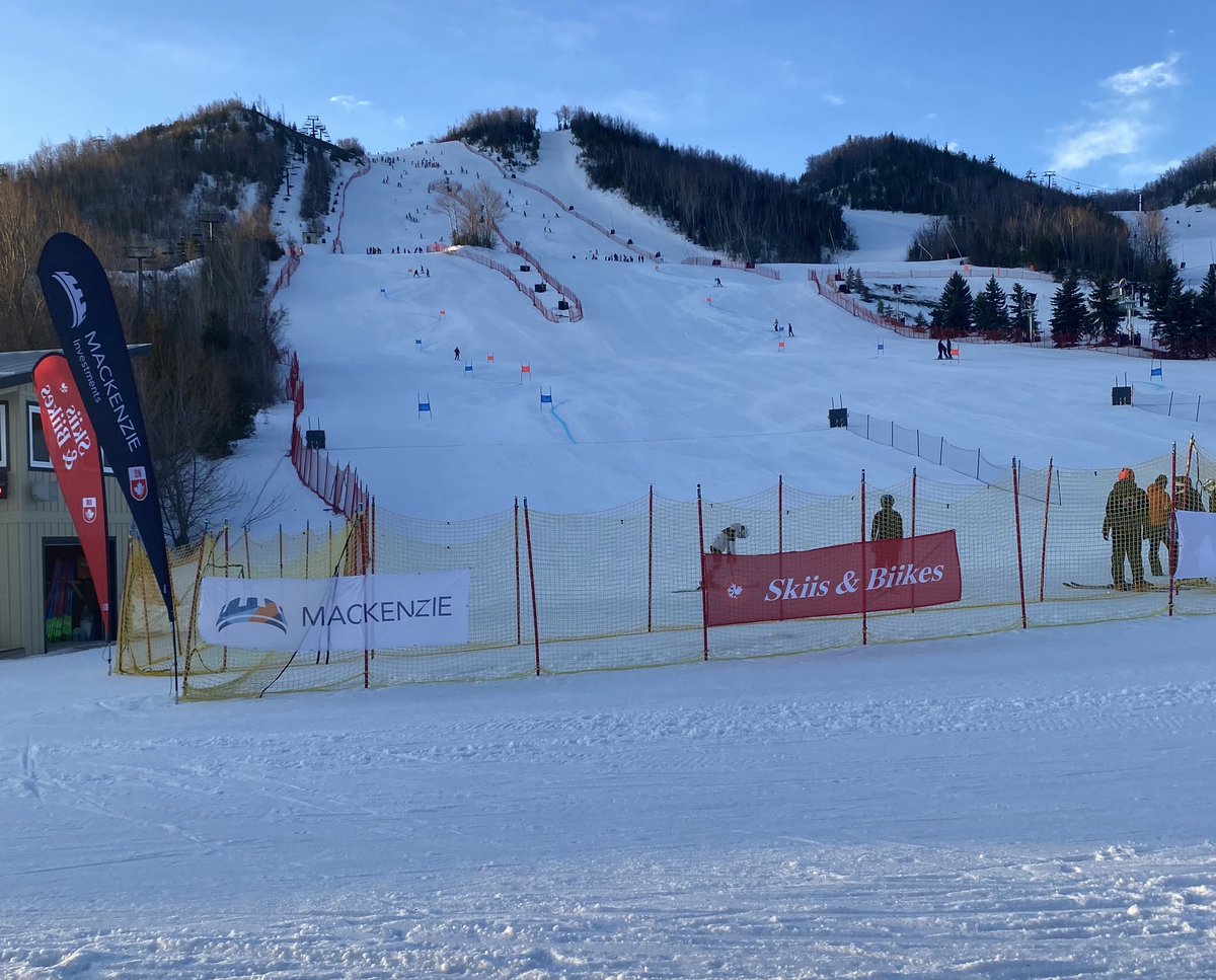 Course inspection <a href="/georgianpeaks/">Georgian Peaks Club</a> for the Giant Slalom FIS ski race. I think they look like ants.