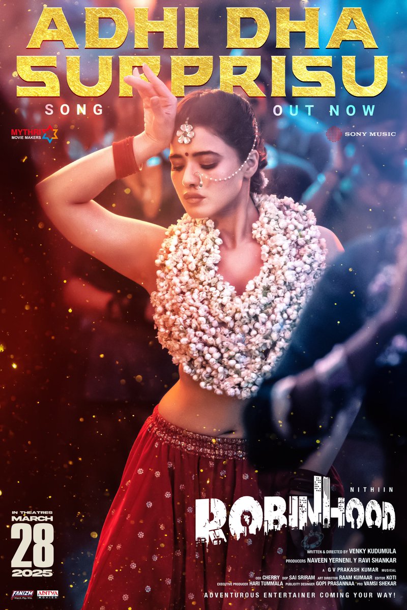 Sreeleela (@sreeleela14) on Twitter photo This summer heat is here with the sizzling moves and the blazing beats 🔥🔥
#Robinhood third single #AdhiDhaSurprisu ft. <a href="/TheKetikaSharma/">Ketika Sharma</a> out now ❤️🔥
▶️ youtu.be/wucE7a6H-KM
A <a href="/gvprakash/">G.V.Prakash Kumar</a> musical.
Lyrics by Academy Award Winner <a href="/boselyricist/">chandrabose</a>
Sung by @neetimohan18 & This summer heat is here with the sizzling moves and the blazing beats 🔥🔥
#Robinhood third single #AdhiDhaSurprisu ft. <a href="/TheKetikaSharma/">Ketika Sharma</a> out now ❤️🔥
▶️ youtu.be/wucE7a6H-KM
A <a href="/gvprakash/">G.V.Prakash Kumar</a> musical.
Lyrics by Academy Award Winner <a href="/boselyricist/">chandrabose</a>
Sung by @neetimohan18 &