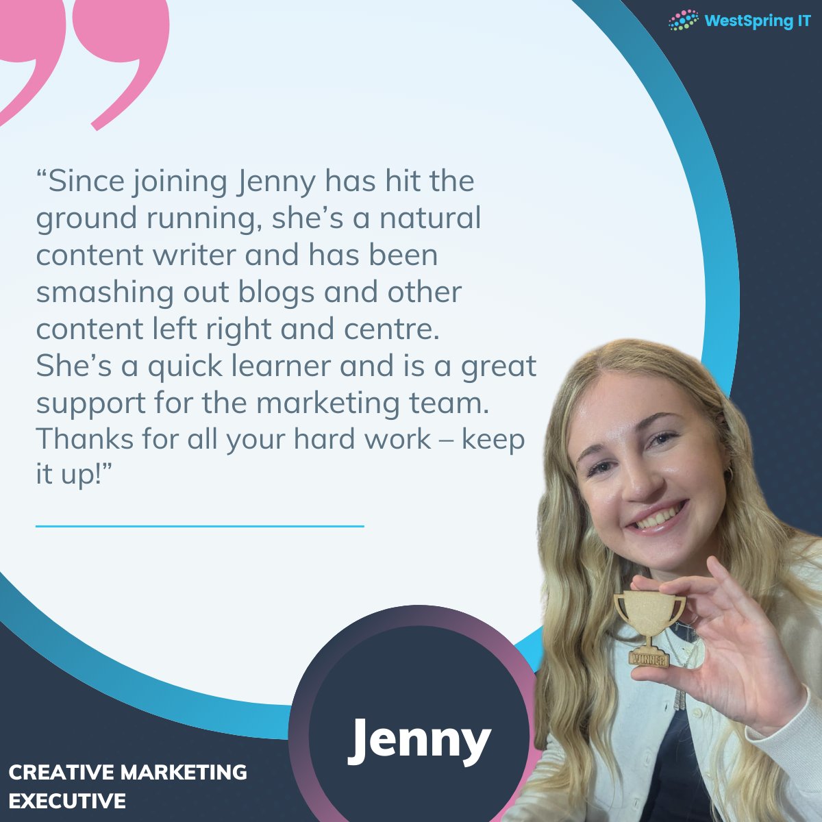 Probation passed!✅

Congratulations to our Creative Marketing Executive Jenny for passing her 6 month probation!🥳

Keep up the great work Jenny!🤲

#Team #Congratulations