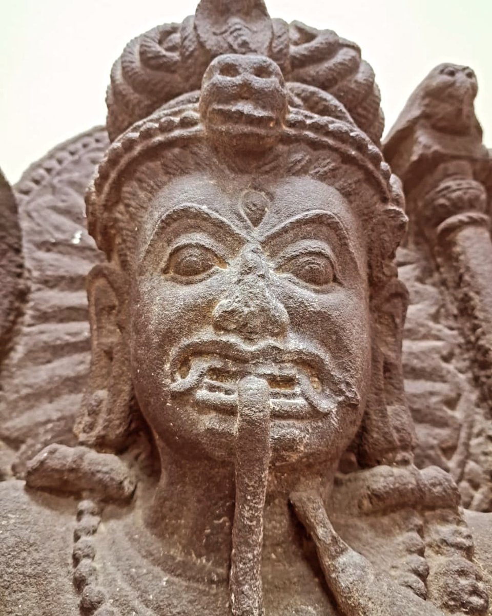 This 6th-ce Chamunda Murti is from the early Somavanshi capital, Sirpur once a vibrant center of Dakshina Kosala, where Buddhism, Tantrik Shaktism, and Shaivism flourished side by side. A fierce yet divine protector, Puta Chamunda symbolizes the triumph of Shakti over darkness