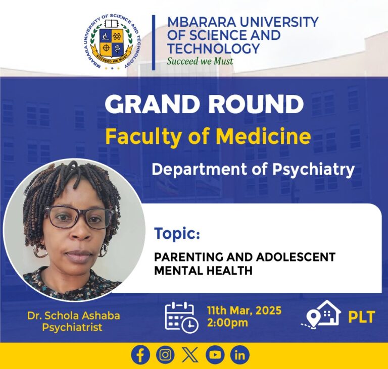 MUST FACULTY OF MEDICINE (@mustmedfaculty) on Twitter photo Parenting and adolescent Mental Health Grand Round. Follow the link for details: must.ac.ug/event/parentin…
<a href="/MbararaUST/">Mbarara University</a>
<a href="/MustMedFaculty/">MUST FACULTY OF MEDICINE</a>
<a href="/joseph_ngonzi/">JOSEPH NGONZI</a>
<a href="/JTusiimire/">Jonans Tusiimire</a> Parenting and adolescent Mental Health Grand Round. Follow the link for details: must.ac.ug/event/parentin…
<a href="/MbararaUST/">Mbarara University</a>
<a href="/MustMedFaculty/">MUST FACULTY OF MEDICINE</a>
<a href="/joseph_ngonzi/">JOSEPH NGONZI</a>
<a href="/JTusiimire/">Jonans Tusiimire</a>