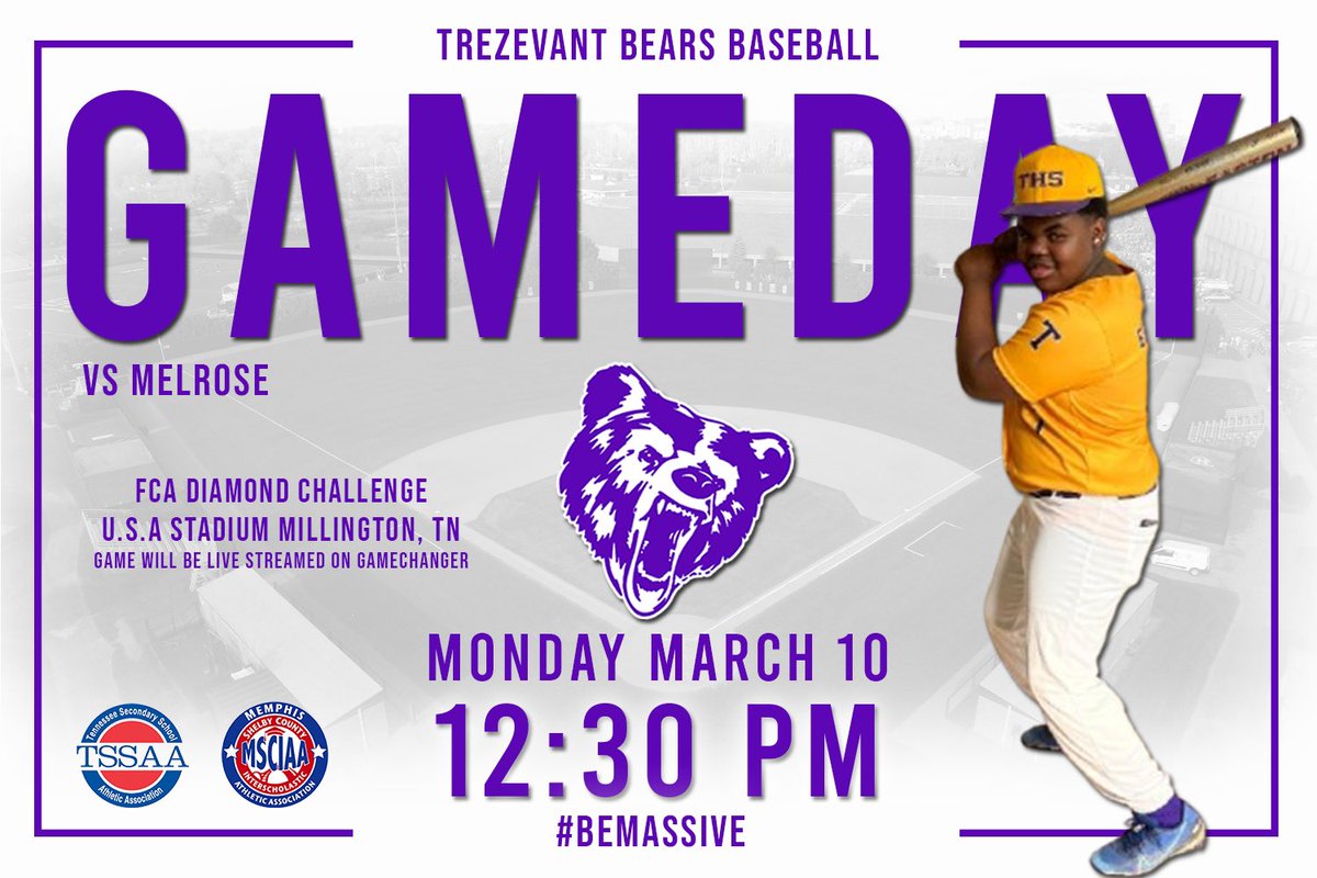 T-High in the Bay Athletics (@gobearsgo_) on Twitter photo It’s Gameday! Bears vs Melrose, FCA Diamond Challenge. USA stadium in Millington, TN. Freshman Kylan Moore on the mound. <a href="/johnvarlas/">John Varlas</a> <a href="/MoniquejBethany/">Monique Bethany</a> <a href="/memphispreps/">CA Prep Sports</a> <a href="/MSCIAAfever/">MSCIAA Athletics</a> <a href="/wendellsjr_/">Wendell Shepherd</a> <a href="/Coach_RSmith1/">Robert Smith</a> It’s Gameday! Bears vs Melrose, FCA Diamond Challenge. USA stadium in Millington, TN. Freshman Kylan Moore on the mound. <a href="/johnvarlas/">John Varlas</a> <a href="/MoniquejBethany/">Monique Bethany</a> <a href="/memphispreps/">CA Prep Sports</a> <a href="/MSCIAAfever/">MSCIAA Athletics</a> <a href="/wendellsjr_/">Wendell Shepherd</a> <a href="/Coach_RSmith1/">Robert Smith</a>