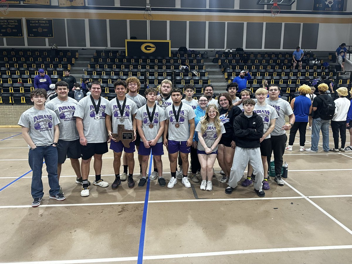 Congratulations to our boys for getting 2nd place at regionals! 🏹 
5 medalists, 3 state qualifiers! 
Jobs not finished! 
The Indians will see yall in Abilene! 
#IndianPowerlifting #AlvaradoExcellence