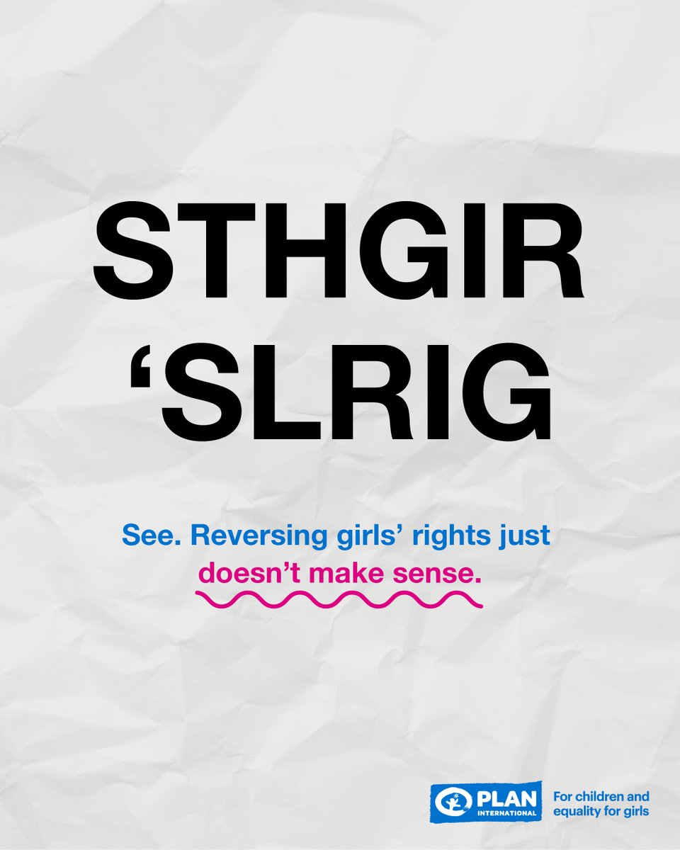 🔄 Reversing girls' rights just doesn’t make sense. It leaves girls vulnerable and drives inequality – which benefits no one.

Let’s stand together and prioritise girls’ rights for a more equal world. ✨