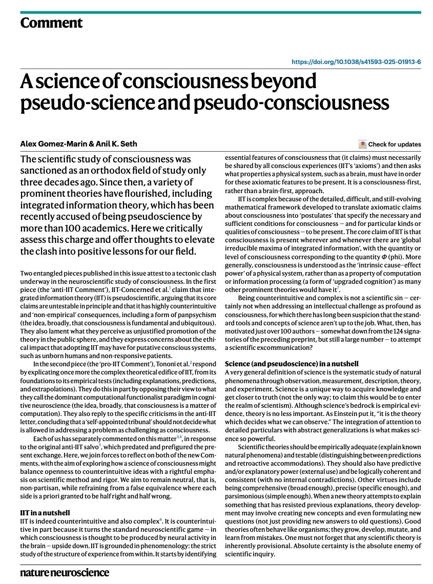 Anil Seth (@anilkseth) on Twitter photo 5/ Our paper "A science of consciousness beyond psuedo-science and pseudo-consciousness" can be viewed OPEN ACCESS here <a href="/NatureNeuro/">Nature Neuroscience</a> rdcu.be/ecSOl 5/ Our paper "A science of consciousness beyond psuedo-science and pseudo-consciousness" can be viewed OPEN ACCESS here <a href="/NatureNeuro/">Nature Neuroscience</a> rdcu.be/ecSOl