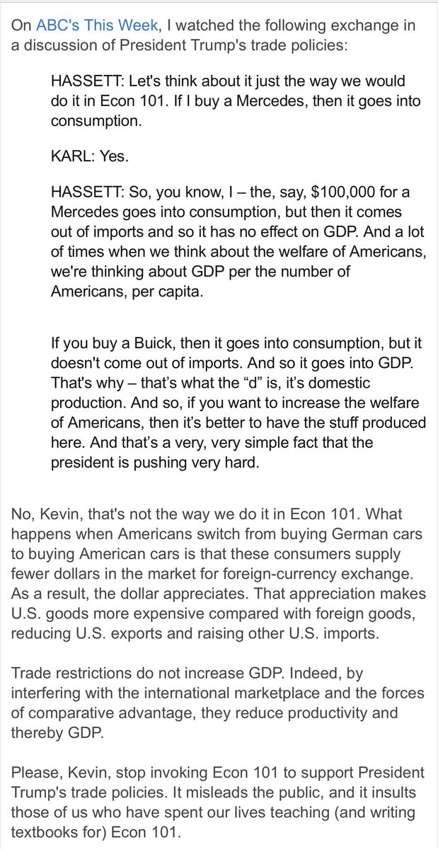 mikekofoed's tweet image. Fwiw, Greg Mankiw is an old school, conservatives economist who was on George W Bush's CEA. His Econ 101 book is a classic and I've used it to teach hundreds of students across multiple instutions.

Greg is right here.