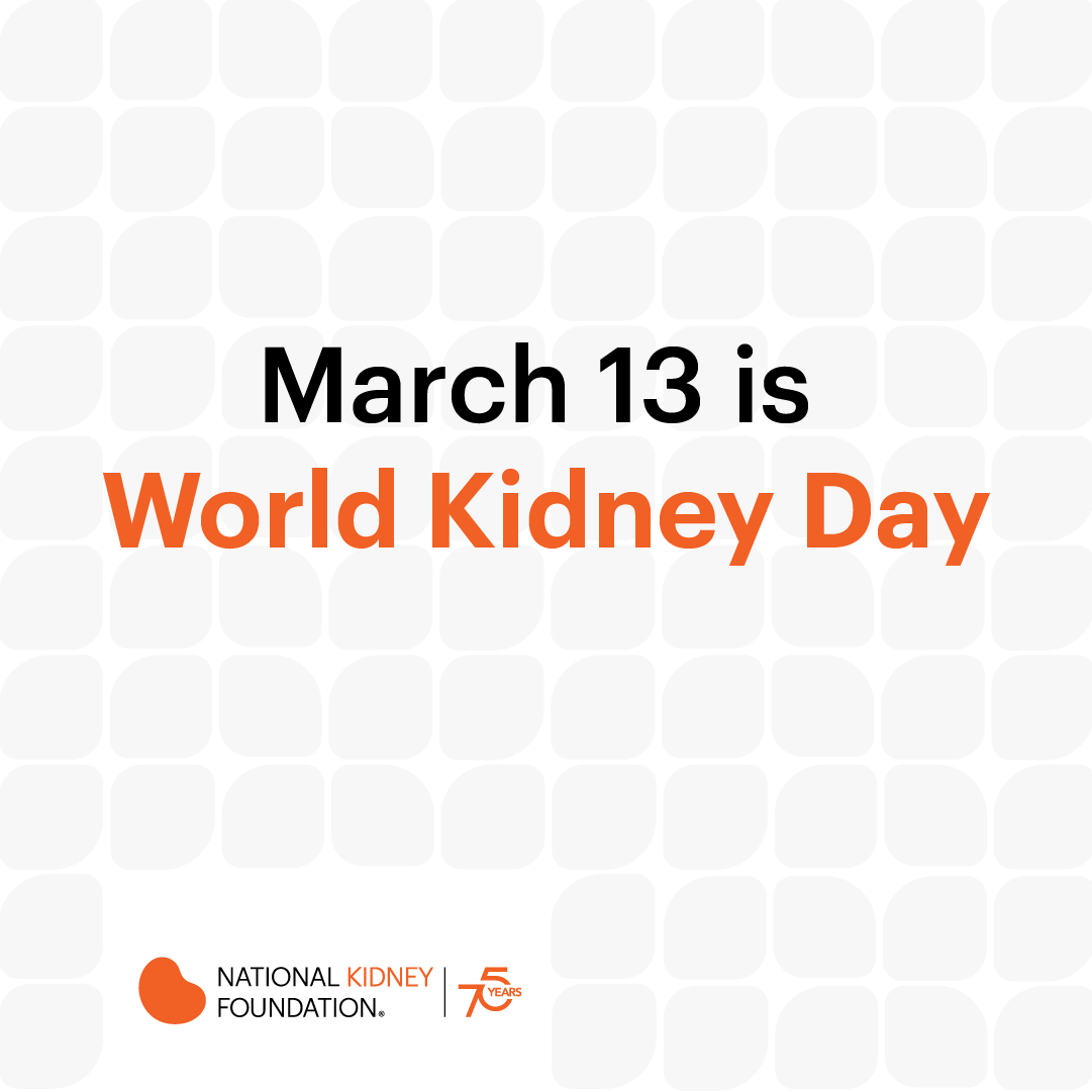 nkf's tweet photo. Did you know that March 13 is #WorldKidneyDay? More people than ever are at risk for kidney disease, and your generosity today can change lives. Make your first monthly gift now and see it matched, dollar-for-dollar, up to $50,000. Make your impact: https://t.co/X3X2u0MjIq https://t.co/3bX3wSLyrZ