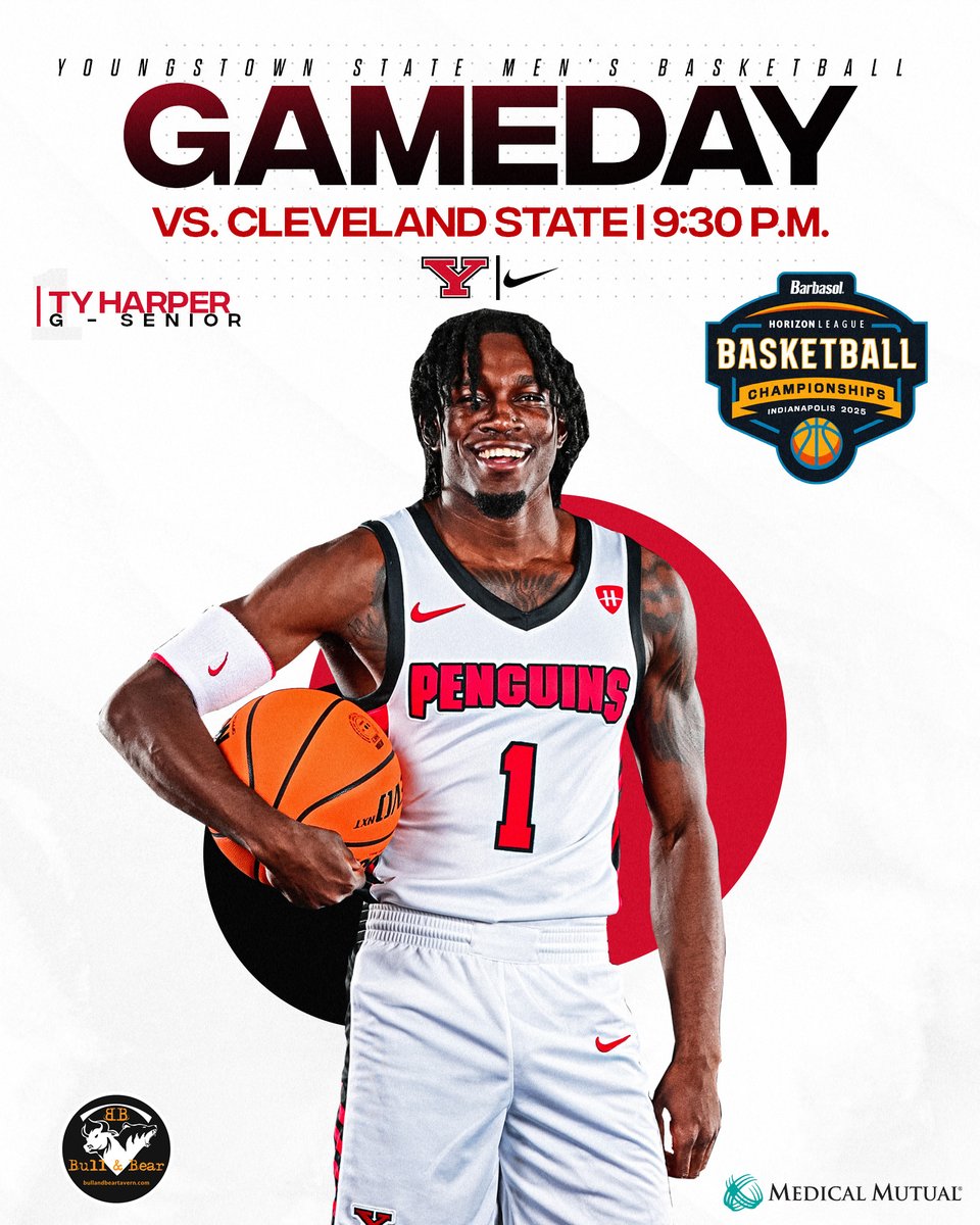 YSUMensHoops's tweet photo. GAMEDAY!!!
We take on the Vikings in the Barbasol #HLMBB Championship Semifinals
🏀 vs. Cleveland State
⏰ 9:30 p.m.
📍 Indianapolis, Ind.
🏟️ Corteva Coliseum
🎧 570 WKBN
📺 ESPN2
📈 https://t.co/Sjahvklgo6
#GoGuins #MarchStartsHere https://t.co/w3omgbUFU1