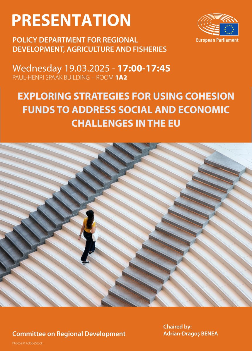 📢On Wednesday, 19 March at 17:00 we organise a study presentation at <a href="/EP_Regional/">REGI Committee Press</a> on Exploring Strategies for Using Cohesion Funds to Address Social and Economic Challenges in the EU.
📚Read study here: bit.ly/3EPX2v4
Stay tuned to be notified: research4committees.blog/subscribe/