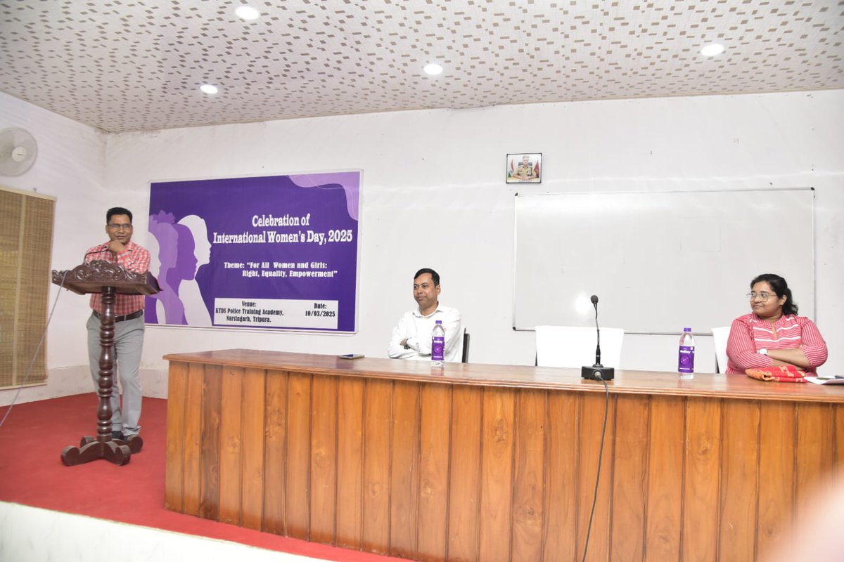 KTDS Police Training Academy has  organised a  programme on "For All Women and Girls: Right, Equality, Empowerment" in c/w observance of Internatinal Women's Day, 2025 today on 10-03-25 at 1600 hrs. Smt  Sagarika Nath Sharma, Teacher Delhi World Public Internatinal School.