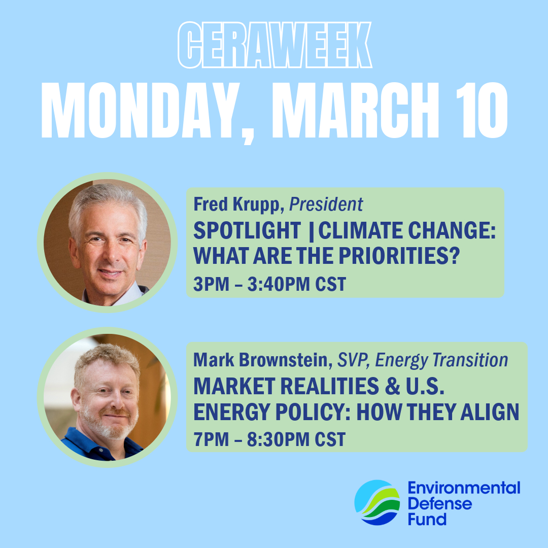 EDF Energy Transition (@edfenergyex) on Twitter photo 📍 We’ve arrived at #CERAWeek! Don't miss new <a href="/MethaneSAT/">MethaneSAT</a> data in the Methane Innovation House in the #CWAgora.
At the exec conference, our <a href="/FredKrupp/">Fred Krupp</a> and <a href="/MarkSBrownstein/">Mark Brownstein</a> examine critical factors shaping U.S. + global energy strategies. More details ⬇️➡️edf.org/ceraweek-2025 📍 We’ve arrived at #CERAWeek! Don't miss new <a href="/MethaneSAT/">MethaneSAT</a> data in the Methane Innovation House in the #CWAgora.
At the exec conference, our <a href="/FredKrupp/">Fred Krupp</a> and <a href="/MarkSBrownstein/">Mark Brownstein</a> examine critical factors shaping U.S. + global energy strategies. More details ⬇️➡️edf.org/ceraweek-2025