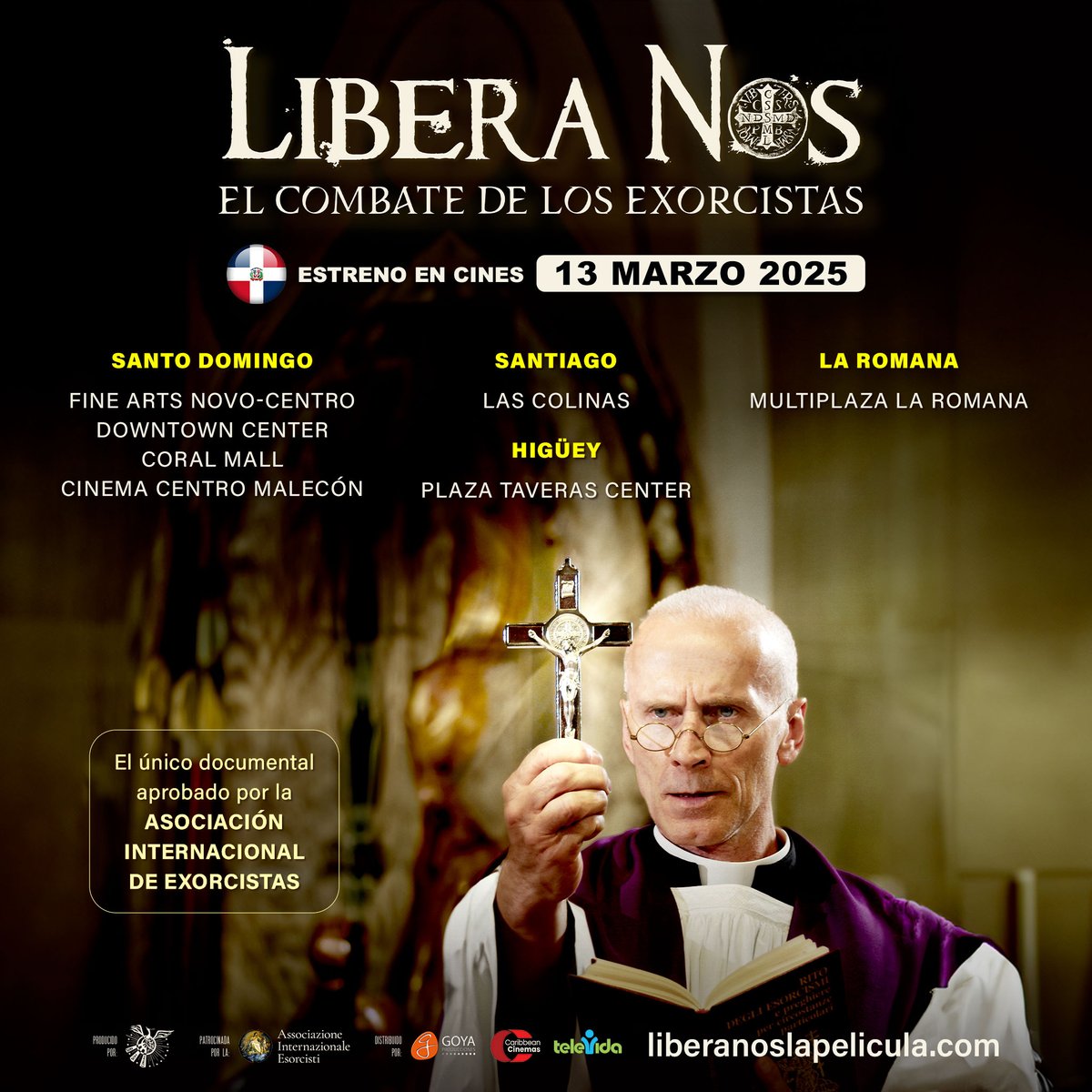 Televida's tweet image. 🔻 ¡"LÍBERANOS" LLEGA A REPÚBLICA DOMINICANA! 🔻
🎬 Estreno en cines: 📅 13 de marzo de 2025
📍 Consulta la cartelera en Caribbean Cinemas
🔥 Más que una película... una verdad que no puedes ignorar.