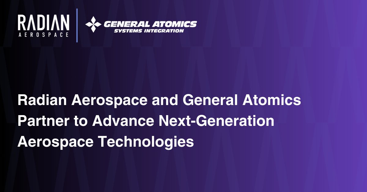 NEWS: Radian Aerospace &amp; <a href="/GeneralAtomics/">General Atomics</a>  Systems Integration sign MOU to advance next-gen aerospace tech. This partnership drives innovation, enhances efficiency &amp; explores strategic opportunities in the UAE.

Read more: radianaerospace.com/radian-aerospa…