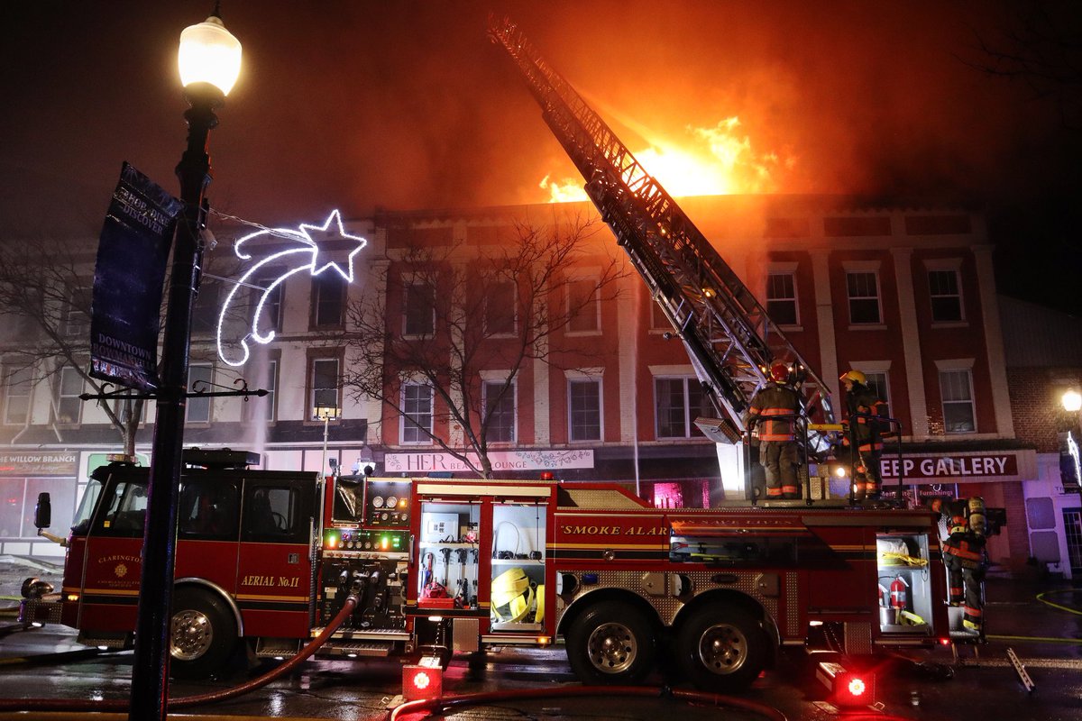Clarington Fire working 2, 3 storey mixed occupancies in Downtown Bowmanville in the early hours of Thursday March 6. 

<a href="/Clarington_Fire/">Clarington Emergency and Fire Services</a> <a href="/claringtonfire/">Clarington Local 3139</a>