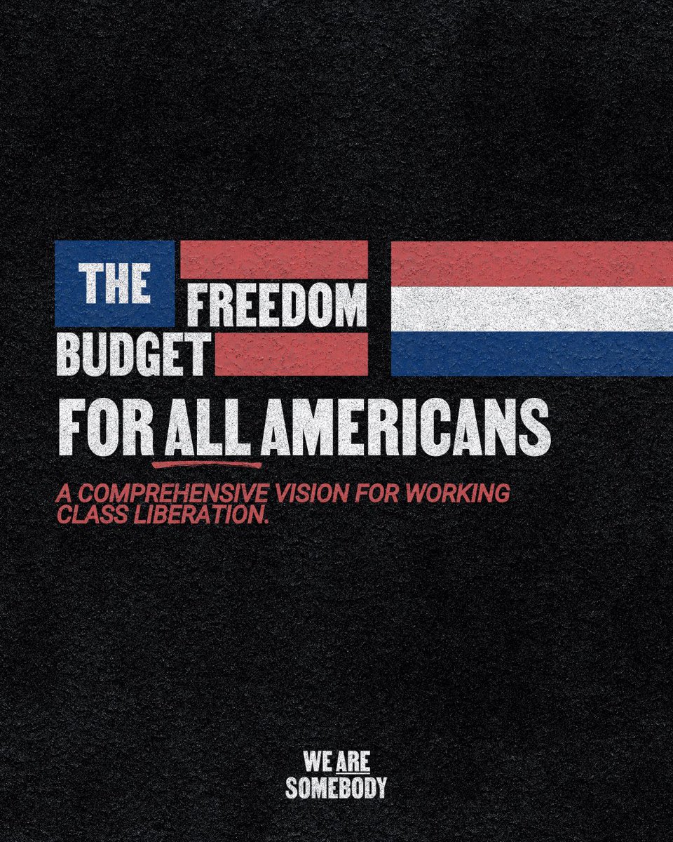 StrikeForAll's tweet image. 🚨ANNOUNCEMENT🚨
Today, we are releasing our Freedom Budget for All Americans, a 9-pillar outline to eradicate poverty.
The original Freedom Budget for All Americans was created by A. Philip Randolph, Rev. Dr. Martin Luther King Jr., & Bayard Rustin.
Full Freedom Budget 🧵