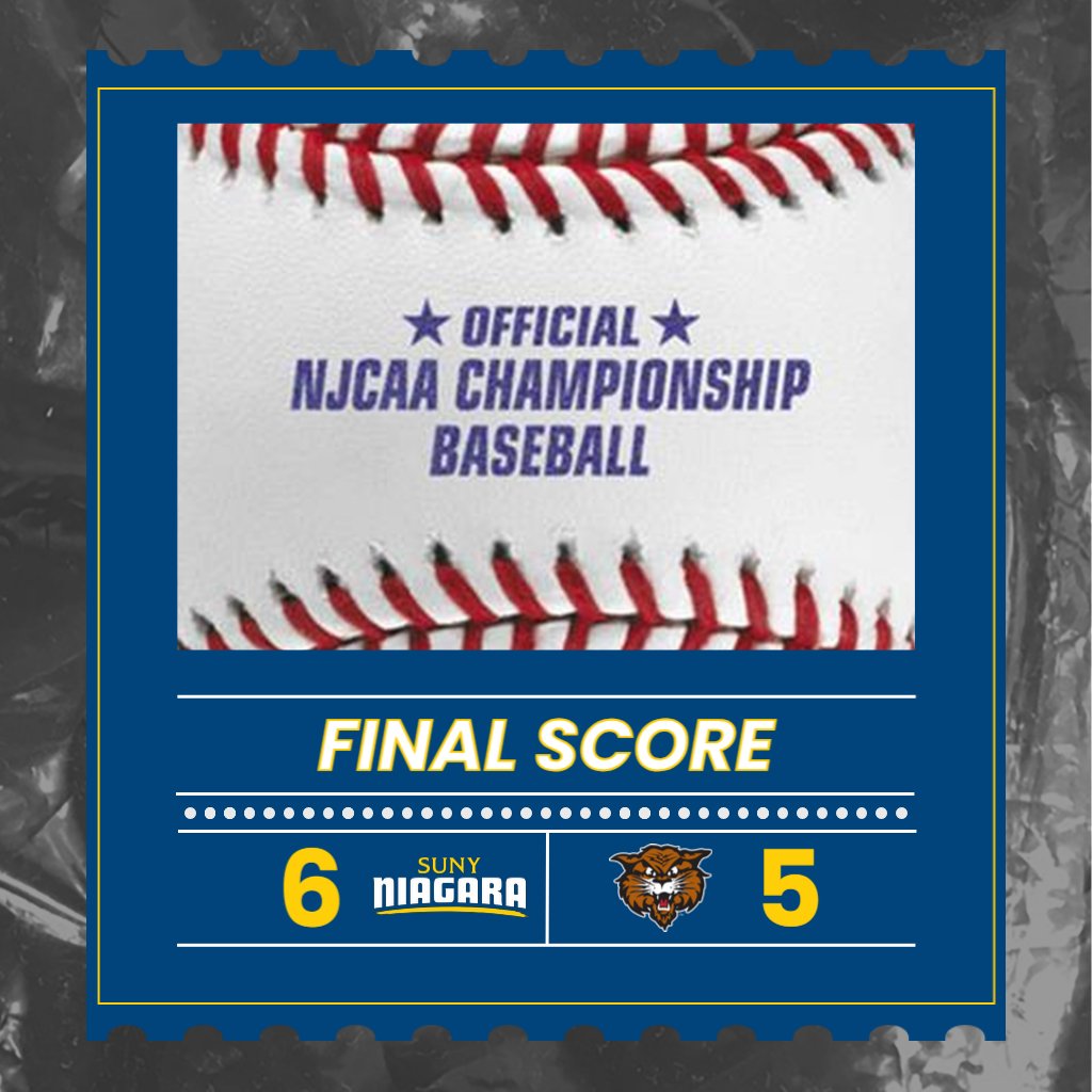 SUNY Niagara Thunderwolves (@ncthunderwolves) on Twitter photo BSB FINAL: No. 6 SUNY Niagara 6, North Dakota SCS 5
Nigel Sebastianelli 2-3, 2RBI, 1R (walk-off RBI 1B)
Nolan Feidt 5IP, 5K
Jude Lowry 1IP, Win
Mike Cole 2-3, RBI, 1R
Cooper Rossano 1-2, 2R
6-0 Overall
<a href="/NCThunderwolves/">SUNY Niagara Thunderwolves</a>
<a href="/SUNYNiagara/">SUNY Niagara</a>
<a href="/NiagaraTwolves/">SUNY NIAGARA BASEBALL</a>
<a href="/NJCAAReg3/">NJCAA REGION 3</a>
<a href="/GNN_Sports_/">Greater Niagara Sports</a> BSB FINAL: No. 6 SUNY Niagara 6, North Dakota SCS 5
Nigel Sebastianelli 2-3, 2RBI, 1R (walk-off RBI 1B)
Nolan Feidt 5IP, 5K
Jude Lowry 1IP, Win
Mike Cole 2-3, RBI, 1R
Cooper Rossano 1-2, 2R
6-0 Overall
<a href="/NCThunderwolves/">SUNY Niagara Thunderwolves</a>
<a href="/SUNYNiagara/">SUNY Niagara</a>
<a href="/NiagaraTwolves/">SUNY NIAGARA BASEBALL</a>
<a href="/NJCAAReg3/">NJCAA REGION 3</a>
<a href="/GNN_Sports_/">Greater Niagara Sports</a>
