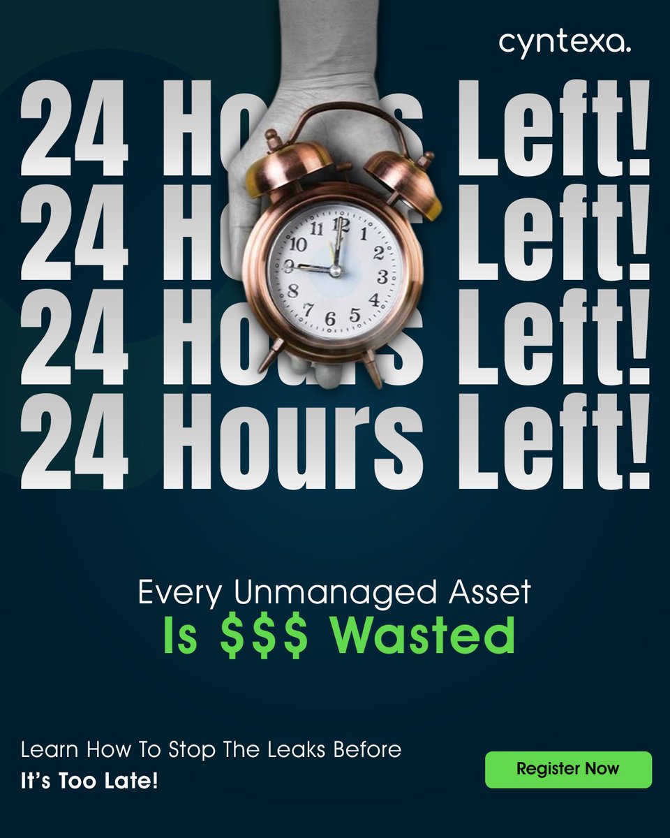 ⏰Clock’s ticking! Join our webinar on ServiceNow ITAM and transform the way you track, manage, and optimize your IT assets to save time and money.

🔗Register Now: cyntexa.com/webinar/optimi…

#ITAssetManagement #ServiceNow