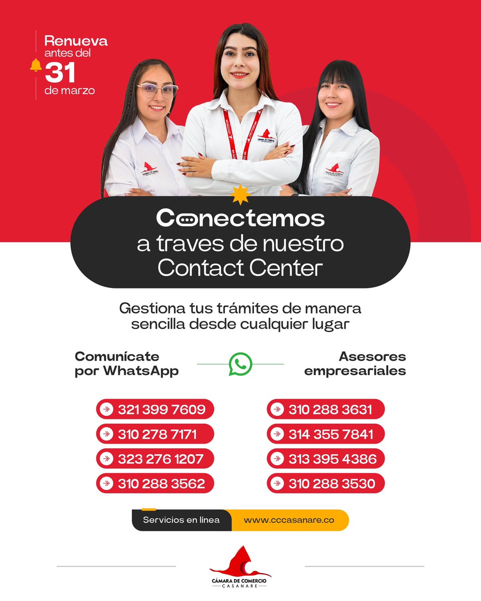 CCCASANARE's tweet image. #Conectemos a través del Contact Center: Con nuestros asesores empresariales, gestiona tus trámites desde cualquier lugar, de manera rápida y sencilla. 
Fácil: Olvídate de complicaciones y gestiona todo en pocos pasos.
Rápido: Ahorra tiempo con atención ágil y personalizada.