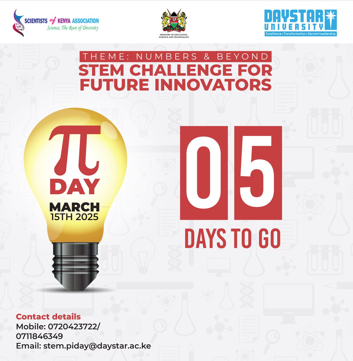 📢✨ 5 Days to International Pi Day! ⏳🎉
Students are ready to shine in Math, Physics, Chemistry, Biology, and Computer Studies 🧪📐💡. A celebration of STEM, inspiring future innovators! 🌟🚀🔬
#InternationalPiDay #STEM #FutureInnovators #PiDayCountdown