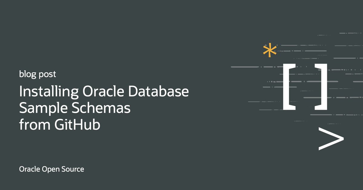 Oracle Open Source (@oracleoss) on Twitter photo Installing Oracle Database Sample Schemas fromΒ GitHub: geraldonit.com/2025/03/10/insβ¦
by <a href="/GeraldVenzl/">Gerald Venzl π</a>
#OracleOSS #GitHub #OracleDatabase Installing Oracle Database Sample Schemas fromΒ GitHub: geraldonit.com/2025/03/10/insβ¦
by <a href="/GeraldVenzl/">Gerald Venzl π</a>
#OracleOSS #GitHub #OracleDatabase