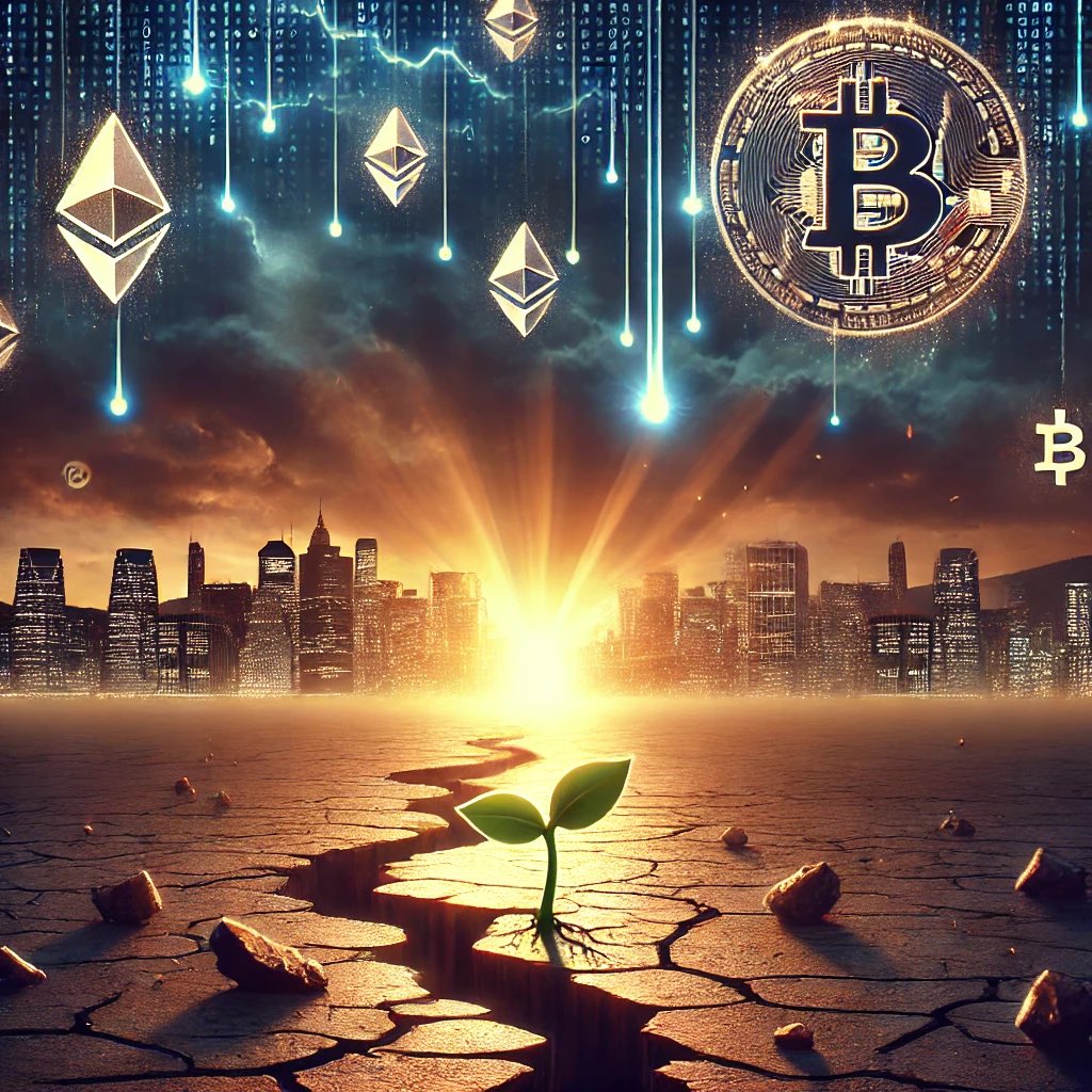 Lessur011's tweet image. Amid the ruin of falling markets, hope dares to rise — for even in collapse, rebirth begins.