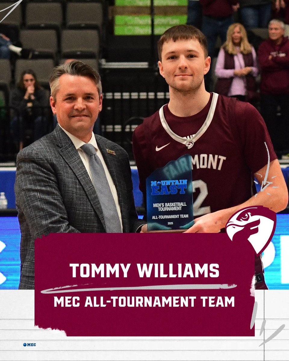 Fairmont_Hoops's tweet photo. Congratulations Rudy, David, and Tommy. 2025 MEC All-Tournament Selections. #SoarFalcons https://t.co/se3sH3ypZU