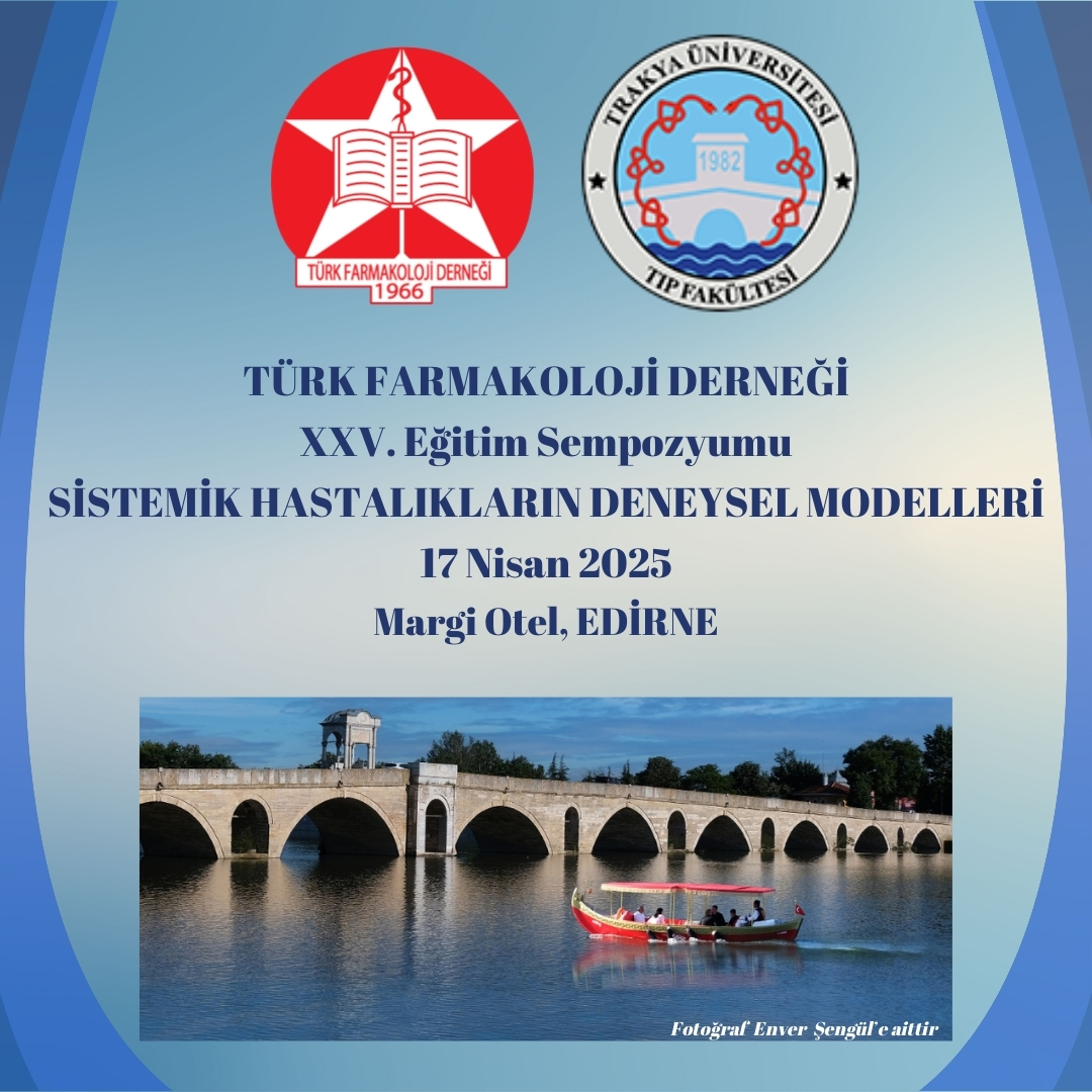 XXV. TFD Eğitim Sempozyumu, Trakya Üniversitesi Tıp Fakültesi Tıbbi Farmakoloji AD işbirliğiyle, 17 Nisan 2025 tarihinde Edirne’de düzenlenecektir. 
Sempozyumun bilimsel programı, kayıt, konaklama ve sosyal programı ile ilgili detaylı bilgiler daha sonra duyurulacaktır.