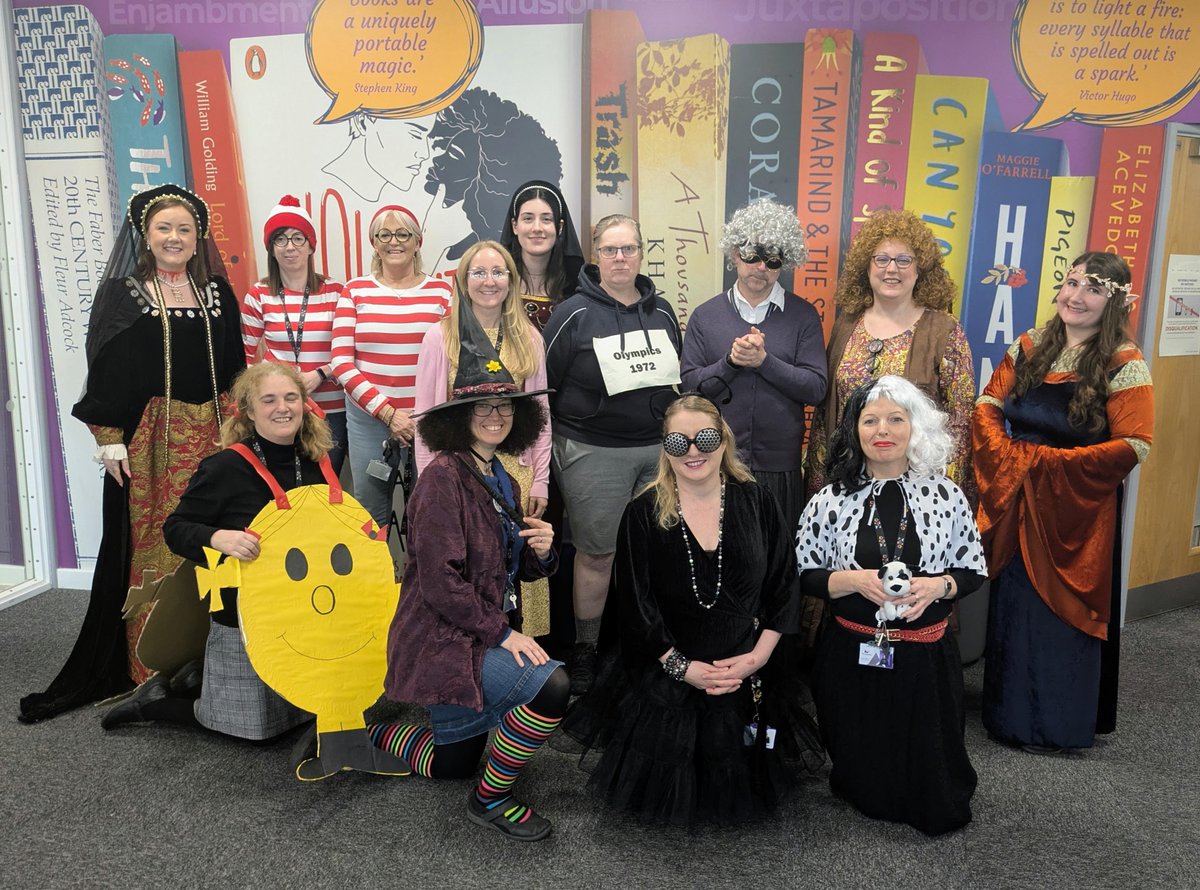 Deanerycofe's tweet photo. Our amazing teachers got into the spirit of World Book Day with some fantastic costumes! From classic characters to modern favourites, they really brought the stories to life. What a fantastic day! https://t.co/hfibYHZmn6